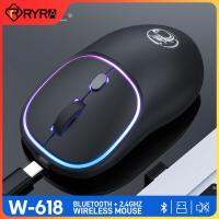 ZZOOI RYRA 2.4GHz Wireless Mouse New 7-color Luminous Rechargeable Bluetooth Dual-mode Mute Wire Free Mouse TYPE-C Interface Mice Gaming Mice