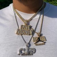 Men Boy Fast Money Pendant Necklacs Hip hop Rock Iced Out Bling 5A Zircon Silver Color Gold Plated Cz Tennis Rope Chain Jewelry