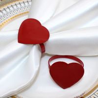 12Pcs Valentines Day Napkin Rings Red Hearts Napkin Holder for Wedding New Year Table Decorations HWW06