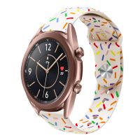 【พร้อมในสต็อก】 Samsung Galaxy Watch 4 Classic 42มม./46มม. จุดสีรุ้งสปอร์ตสายนาฬิกาข้อมือหัวเข็มขัดซิลิโคน (สีดำ)