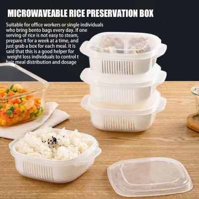 Microwave Heating Rice Storage Box Rice Preservation Fresh-keeping Packing Freezing Cover Rice Preserving Box Z5I0