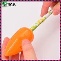 Laurance ชุดเครื่องเขียนสำหรับการเรียนรู้ของนักเรียนที่เหลาดินสอการ์ตูนกบเหลาดินสอน้อยน่ารักทรงแครอทสดใส