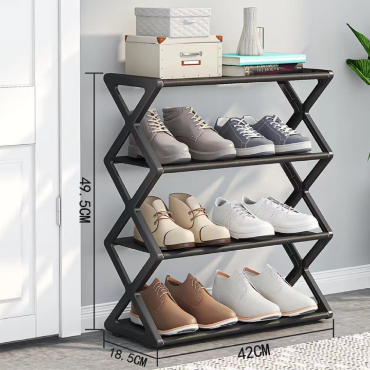 X Shoerack 002- 4Layer Shoe Rack Stackable X Style Shoes Organizer ...