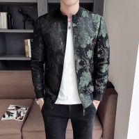 2024 Spring Bomber Jacket Men Slim Fit Jacquard s Coat Masculina Black Green Mens Casual Baseball Uniform Pilot