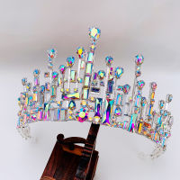 【CW】Luxury Rhinestone Bridal Tiaras Crown Baroque Full AB Crystal Diadem For Bride Headbands Wedding Hair Jewelry Dress Accessories