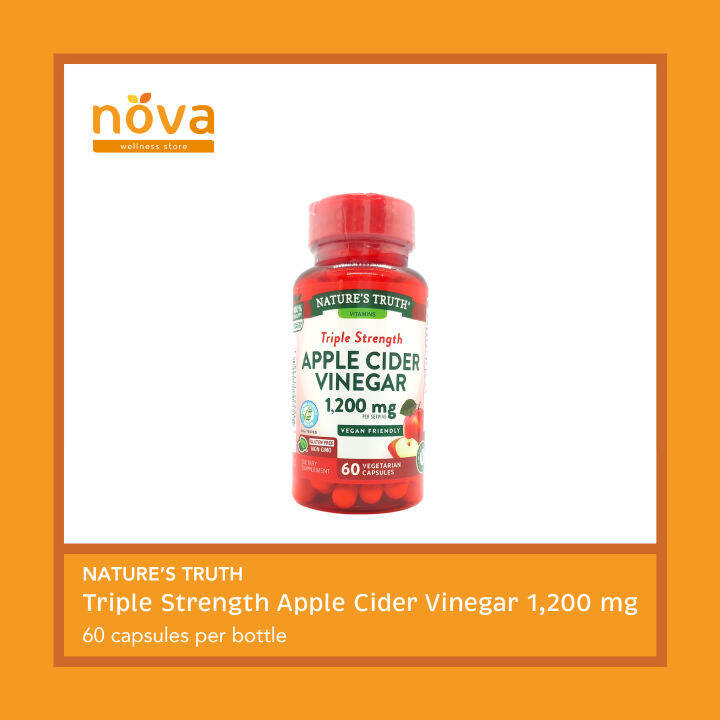 Natures Truth Triple Strength Apple Cider Vinegar 1200mg 60 Capsules Bottle Lazada Ph 1601