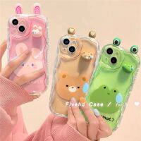 OPPO A58 A98 A78 A93 A57 A15 A15s A31 A17 A16 A16s A95 A94 A3s A5 A9 A77 A74 A54 A53 a32 A5s Reno 5F 4F เคสโทรศัพท์น่ารักกระต่ายหมีกบการ์ตูน 3D ตุ๊กตา Soft TPU ฝาครอบป้องกัน