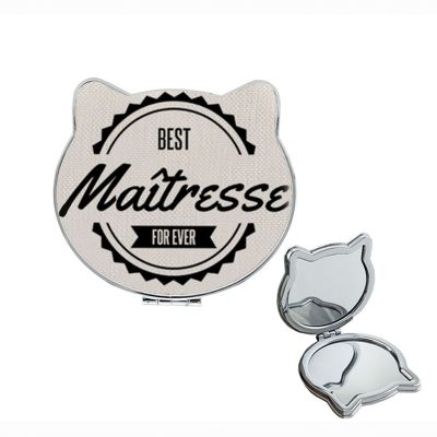 Best Maitresse Forever Cat Ear Shaped Makeup Mirror Merci Super Maitresse Compact Folding Portable PU Leather Pocket Mirror Mirrors