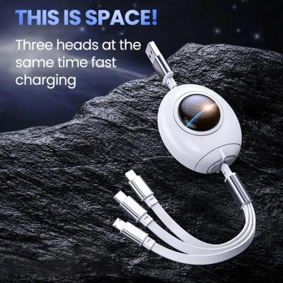 High Quality New Innovation Of 3-in-1 Telescopic USB Cable Cable Data Capsule Cable Data USB Adapter Rocket Telescopic Space M1U4
