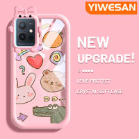 YIWESAN เคสสำหรับ Vivo Y75 5G Y55 5G Y55s 5G 2023 Y33s IQOO U5E Y33E 5G Y52T 5G Y30 5G IQOO Z6 Lite 5G ลายการ์ตูนน่ารักสีดำที่ครอบป้องกันเคสโปร่งใสลายกล้องถ่ายรูปสุดสร้างสรรค์เคสมือถือกันกระแทกแบบใสแบบซิลิโคนนิ่ม