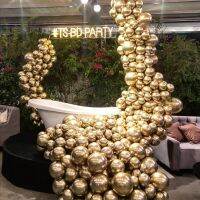 101pcs Golden Metal Balloon Arch Set (5 50pc  10 30pc  12 20pcs) Includes  Chains Balloons