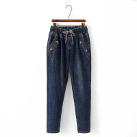 【มีไซส์ใหญ่】Plus Size Women Cute Casual Straight Big Jeans Denim Trousers Denim Pants