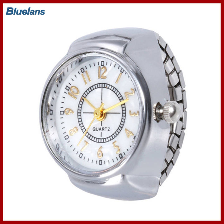 bluelans-แฟชั่นu-nisexรอบกดอาหรับตัวเลขอนาล็อกควอตซ์แหวนนิ้วนาฬิกาของขวัญ