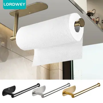 Space Aluminum Black And Gold Square Cabinet Kitchen Paper Towel Holder  Toilet Roll Holder Punch-Free Toilet Paper Holder