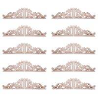 20Pcs Left+Right(Each 10Pcs) Vintage Wooden Carved Corner Onlay Furniture Wall Decor Unpainted Frame Applique