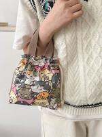 Handmade Fabric Bag Handbag Womens Small Cloth Bag Mobile Phone Change Lightweight Work Bag Walking Bag Canvas Bag 【OCT】