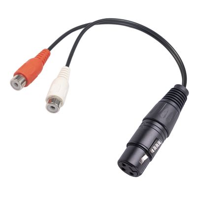 XLR To Dual RCA Cable XLR To RCA Y Splitter Cable 3 Pin XLR Female To 2RCA Female Amplifier Mixing Plug AV Cable, 0.2M