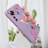 เคส PMP สำหรับ Xiaomi MI 12T XIAOMI 12T Pro เคสโทรศัพท์ผีเสื้อหลากสีท้อบลอสซั่มลายขอบสี่เหลี่ยมปลอกซิลิโคนเหลวคลุมทั้งหมดเคสปกป้องเคส