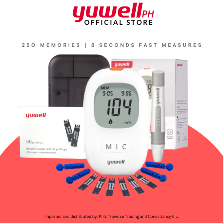 Yuwell Blood Glucose Meter SET with 50 pcs Highly accurate blood glucose measurement Lazada PH