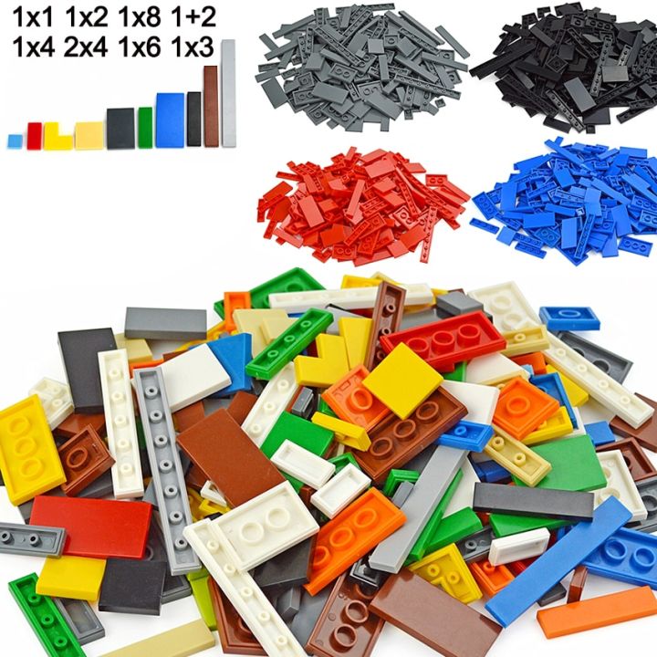 150pcs-bulk-smooth-flat-plate-building-block-1x1-1x2-1x6-dots-thin-tile-bricks-for-kid-leduo-toy-mixed-particle-compatible-brand