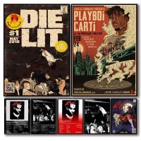 2023❈✣◙ Pop Rapper Playboi Carti Comic Poster Aesthetics Music Album Die Lit whole Lotta Red Hip Hop Canvas Print Wall Art Room Decor