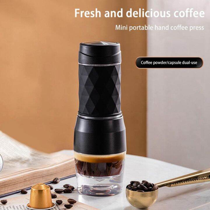 Espresso Coffee Maker Hand Press Capsule Ground Coffee Brewer Portable