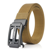 TUSHI 2022 Hot Sell Business Men Belt 120cm*3.4cm Thickening Nylon Weave Male Waistband Metal Automatic Buckle Leisure Girdle