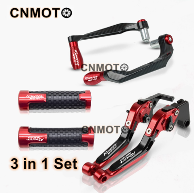 For Kawasaki Rouser NS160/ Fi 2013-2023 modified 6-stage adjustable Foldable brake clutch lever with Handlebar grips glue Lever guard 3 in 1 Set 1