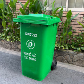 Thùng rác nhựa KENZIO 240 lít XANH, VÀNG, CAM