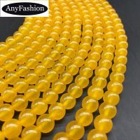 Golden Yellow Chalcedony Jasper Beads 4-12mm Round Natural Loose Stone Jewelry