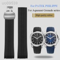 หมุดนาฬิกาซิลิโคนยางปลายโค้งงอ21มม. สำหรับ Patek PP Philippe AQUANAUT 5167A สีดำน้ำตาลเขียวน้ำเงินสายอ่อน2023