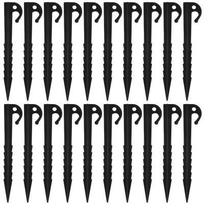 20 Pcs Heavy Duty Tent Pegs 5.7inch Tent Pegs Spike Hook Light Plastics Tent Stakes Camping Tent Stake Nail Lengthen Spiral Type
