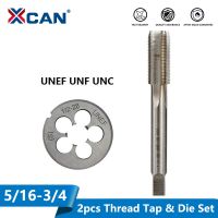 XCAN 2pcs UNEF UNF UNC Thread Tap and Die Set Machine Plug Tap High Speed Steel Metal Tapping Tool Set Screw Die Tap Drill Handtool parts Accessories