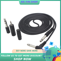 3M/ 10 Feet Instrument Guitar Audio Cable 1/4-Inch 6.35mm Straight to Right Angle Plug Black ABS Jacket with 3 Adapters