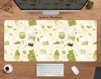 Matcha Table Mat Cawaii Mousepad Boba Tea,Cawaii น่ารักสะระแหน่สีเขียวออกแบบญี่ปุ่น,Big Xl Game Table Mat rgb แผ่นรองเม้าส์อะนิเมะขนาดใหญ่