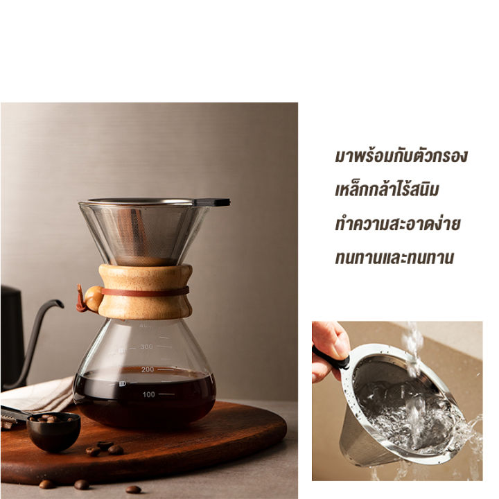 สินค้าที่มีต้นกําเนิดมาจากกรุงเทพฯ-เครื่องชงกาแฟแก้วทนความร้อนป้องกันตะกรันไม้จับมือชงหม้อชงแก้วเครื่องชงกาแฟ