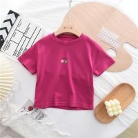 Girls lovely smile pure cotton short sleeve male children cartoon T-shirt b女童可爱纯棉短袖男小童笑脸卡通T恤婴儿宝宝圆领半袖T818z