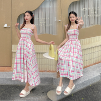 พร้อมส่ง ?? Matsuri dress เดรสสายเดี่ยวผ้าพิมพ์ลายสก็อตสวย (IN38516)