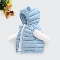 （Good baby store） Boys Girls Waistcoats Winter Children Vests Warm Hooded Outerwear with Bear Ear Cute Kids Coats Clothing