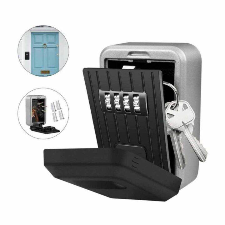 High Security 4 Digit Key Safe Box Code Lock Double Storage Outdoor Wall Mounted Lazada.co.th