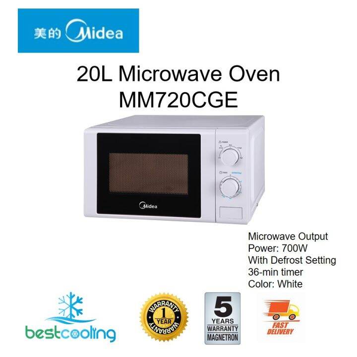 MIDEA (MM720CGE-WH) 20L Microwave Oven | Lazada