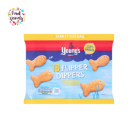 Youngs 18 Flipper Dippers Little Fish &amp; Potato Dippers  In Breadcrumbs 450g ยังค์ 18 ฟลิปเปอร์ ดิบเปอร์ ลิตเติ้ลฟิช &amp; มันฝรั่งดิปเปอร์ในเกล็ดขนมปัง 450 กรัม