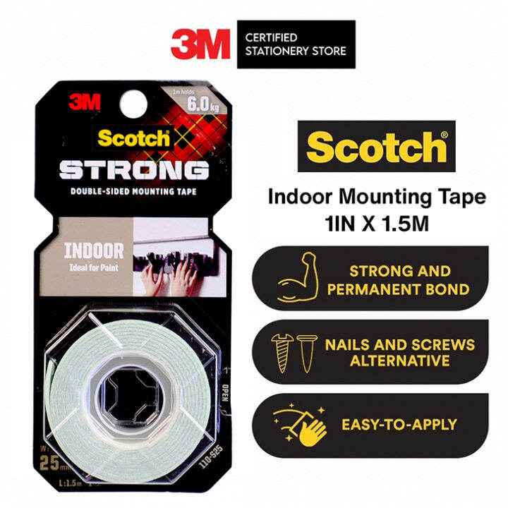 3M Scotch® 110S25 Scotch Mounting Tape 25mm x 1.5m [MS110S25] Lazada PH