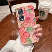 เคสมือถือสินค้าสำหรับ Honor 90 Lite Pro 5G Honor90 90 Lite Honor90Lite 2023ดอกไม้น่ารักใหม่เคสสมาร์ทโฟน TPU Softcase สีม่วงสีชมพูฝาหลัง