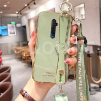 เคสสำหรับ OPPO Reno / OPPO Reno10X Zoom 6D สายรัดข้อมือชุบโลหะด้วยไฟฟ้าสายคล้องไหล่ขาตั้งโทรศัพท์สำหรับ OPPO Reno / OPPO Reno10X Zoom เคสซิลิโคนนิ่ม