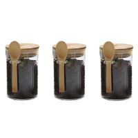 Airtight Glass Jars with Bamboo Lids &amp; Bamboo Spoons - Decorative &amp; Durable Glass Canisters Hold Beans, Tea, Sugar, Nuts