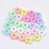 50g Opaque Acrylic Beads Donut Mixed Color 12.5~13x4mm Hole: 4mm about 192pcs/50g