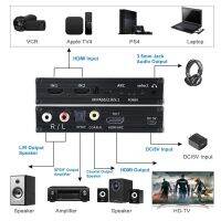 2X ตัวสลับสัญญาณ5.1CH HDMI ARC 4K 60Hz 1เครื่องแยกสัญญาณเสียงสวิตช์ HDMI พร้อม2.2 HDCP แบบ Optical SPDIF + Coaxial + R/l สเตอริโอสำหรับ PS5