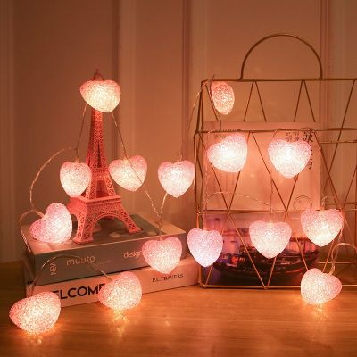 LED Love Heart String Lights for Xmas Garland Party Christmas Holiday Pink Girl Romantic Fairy Lights Wedding Decoration