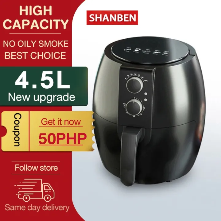 )wnSHANBEN Electric Multifunctional Non-Oil Fume Air Fryer 4.5l Large ...